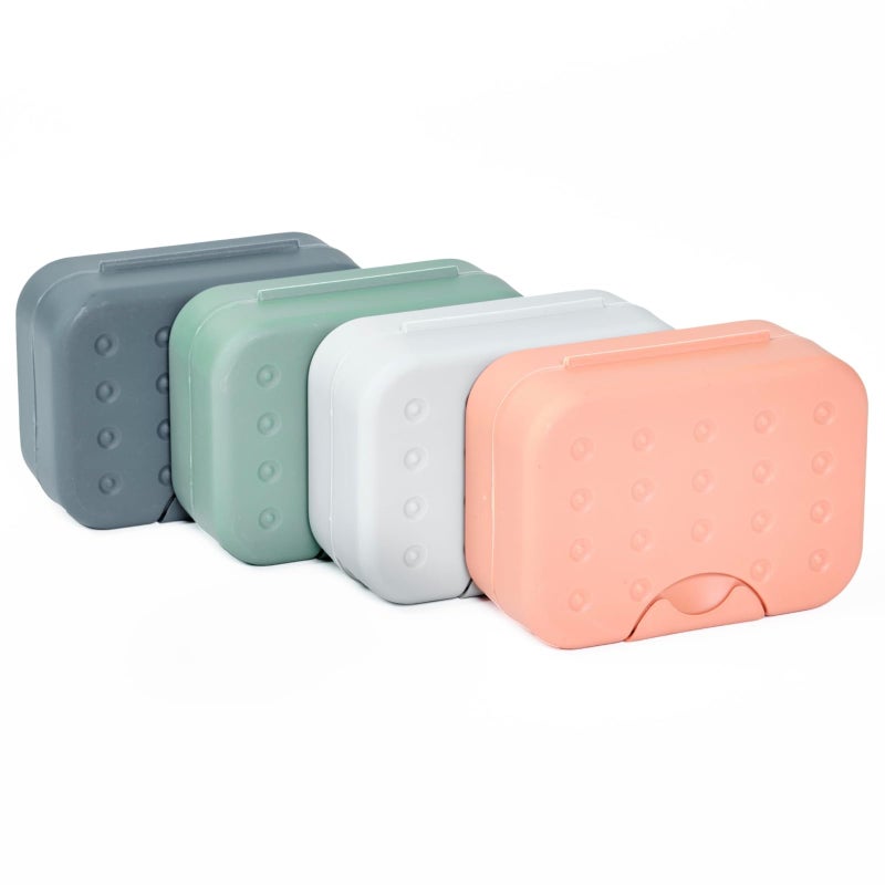 Okuna Outpost 4-Pack Soap Holder Travel Cases  Plastic Portable Soap Saver Container Set with Covers for Bathroom Organization  Gym  Hiking  Traveling  Camping (4 Colors  4.5x1.8x3.3 in) - Image 5